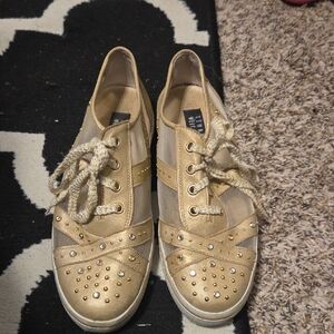 Stuart Weitzman Gold Studded Women's Sneakers